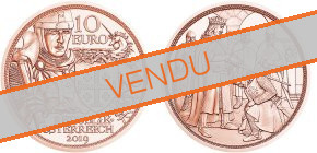 Commémorative 10 euros Cuivre Autriche 2019 UNC - Aventure Godefroy de Bouillon série Chevalerie