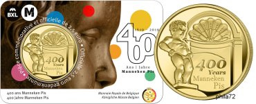 Commémorative 2.50 euros Belgique 2019 Coincard - 400 ans Manneken Pis