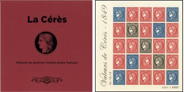 Bloc feuillet Valeurs de Cérès Salon Automne 2019 de 25 timbres