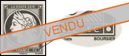 Timbre Cérès 1849 - 2019 Émission spéciale 5.00 € noire non dentelé provenant du bloc de 4 timbres 