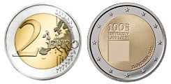 Commémorative 2 euros Slovénie 2019 UNC - 100 ans Université de Ljubljana 