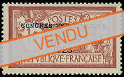 Merson surchargé Congrès philatélique de Bordeaux - 1f lie-de-vin et olive signé Calvès