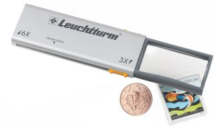 Loupe de poche extractible éclairage LED DUPLEX grossissement x3 et x6 et rechargeable USB  