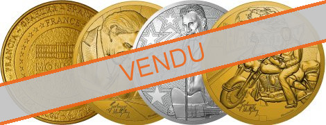 Lot des 3 Médailles Johnny Hallyday 2019 Monnaie de Paris - Croix du Rockeur, Johnny Guitare et Johnny Moto