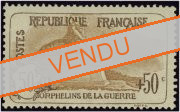 Au Profit des Orphelins de la Guerre - Lion de Belfort - 50c + 50c brun et brun-clair signé Calvès