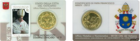 StampCoincard n°9 Vatican pièce 50 cents 2015 CC - François timbre pape François