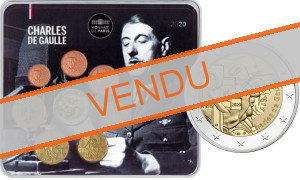 Coffret série monnaies euro France miniset 2020 BU - Charles de Gaulle