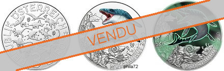Commémorative 3 euros Autriche 2020 UNC - Le Mosasaurus