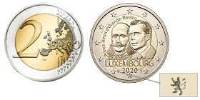 Commémorative 2 euros Luxembourg 2020 UNC - 200 ans Prince Henri d'Orange