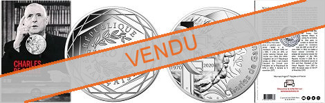 Commémorative 10 euros Argent Charles de Gaulle 2020 UNC sous blister 1970 - Monnaie de Paris