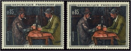 Variété Les Joueurs de cartes de Paul Cézanne - chiffres blancs + 1 normal