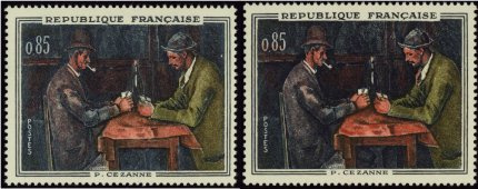Variété Les Joueurs de cartes de Paul Cézanne - chiffres roses + 1 normal