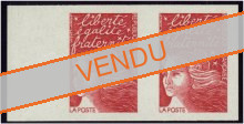 Variété Luquet TVP rouge - paire non dentelé accidentel en bord de feuille gauche