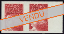 Variété Luquet TVP rouge - paire non dentelé accidentel en bord de feuille droit