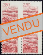 Variété Région française Auvergne - bloc de 4 avec dentelure sur 3 cotés tenant à 1 coté , signé Calvès