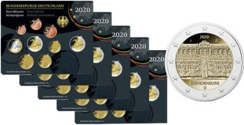 Lot de 5 coffrets séries monnaies euro Allemagne 2020 BU (les 5 ateliers)