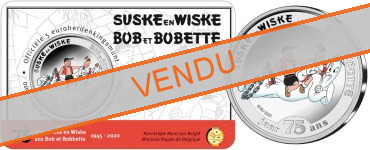 Commémorative 5 euros Belgique 2020 BU version colorisée en Coincard - Bob et Bobette 