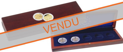 Ecrin numismatique VOLTERRA façon acajou pour les 5 ateliers de 2 euros Allemagne 2020 Brandebourg sous capsules