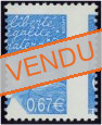 Variété Luquet - 0.67€ bleu outremer - piquage à cheval latéral