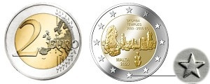 Commémorative 2 euros Malte 2020 UNC - Temples de Skorba - (issue du rouleau sans atelier F)
