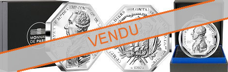 Commémorative 25 euros Argent 2 onces La Fayette à Boston 2020 BE - Monnaie de Paris