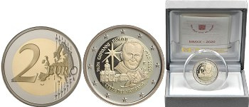 Commémorative 2 euros Vatican 2020 BE - 100 ans de la naissance de Jean Paul II