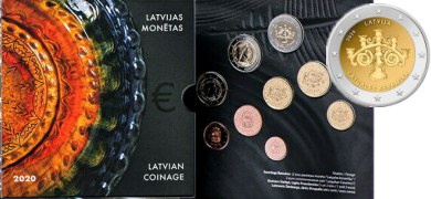 Coffret série monnaies euro Lettonie 2020 BU - Céramique Lettone