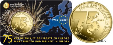 Commémorative 2.50 euros Belgique 2020 BU Coincard version Française - 75 ans Paix et Liberté