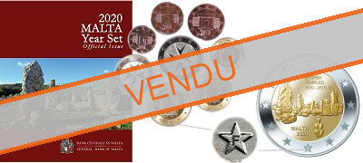 Coffret série monnaies euro Malte 2020 BU Temples de Skorba - 9 pièces avec lettre atelier F