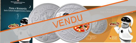 Commémorative 5 euros Italie 2020 FDC colorisée en Coincard - Gastronomie Pizza 
