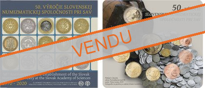 Coffret série monnaies euro Slovaquie 2020 BU - 50 ans fondation société numismatique slovaque