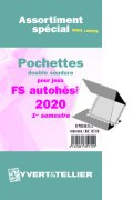 Assortiment de 8 Pochettes Yvert et Tellier double soudures fond noir pour timbres autoadhésifs - 1er Semestre 2020