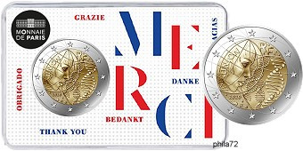 Commémorative 2 euros France 2020 BU Recherche médicale - Coincard version MERCI