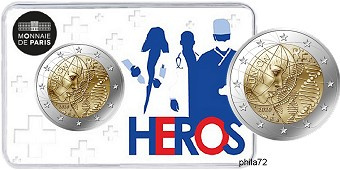 Commémorative 2 euros France 2020 BU Recherche médicale - Coincard version HEROS