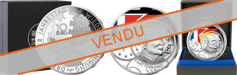 Commémorative 10 euros Argent 30 ans Réunification - Mitterrand & Kohl 2020 BE - Monnaie de Paris 