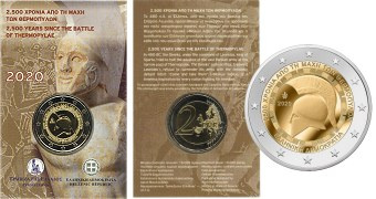 Commémorative 2 euros Grèce 2020 BU COINCARD - 2500 ans de la bataille des Thermophyles