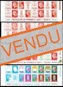 Série en bas de feuilles Marianne 40 ans Perigueux (dates identiques) avec tête bêche - 32 timbres - 4 bandes de 8 timbres