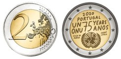 Commémorative 2 euros Portugal 2020 UNC - 75 ans ONU
