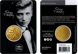 Blister Johnny Hallyday Médaille 2020 Monnaie de Paris - Version Jabot