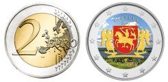 Commémorative 2 euros Lituanie 2020 UNC en COULEUR type A - région historique de Aukstaitija
