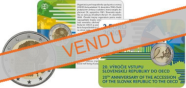 Commémorative 2 euros Slovaquie 2020 BU Coincard - 20 ans adhésion à l'OCDE