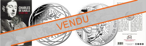 Commémorative 10 euros Argent Charles de Gaulle 2020 UNC sous blister 1940 - Monnaie de Paris