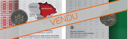 Commémorative 2 euros Lituanie 2020 BU Coincard - région historique de Aukstaitija