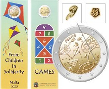 Commémorative 2 euros Malte 2020 BU Coincard avec poinçon MDP - Jeux Children in Solidarity