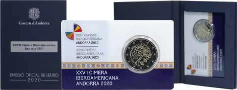 Commémorative 2 euros Andorre 2020 BE - XVII Sommet Ibérico-Américain à Andorre