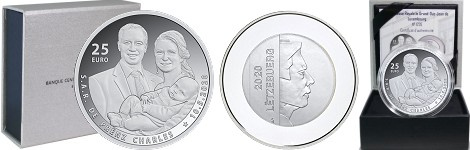 Commémorative 25 euros Argent Luxembourg 2020 BE - Naissance du Prince Charles