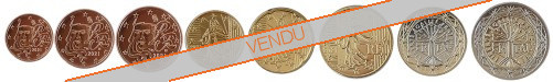 Série complète pièces 1 cent à 2 euros France année 2015 BU (issue du coffret)