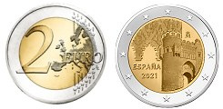 Commémorative 2 euros Espagne 2021 UNC - Vieille Ville de Tolède