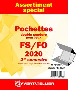 Assortiment de 36 Pochettes Yvert et Tellier double soudures fond noir pour timbres gommés - 2ème Semestre 2020