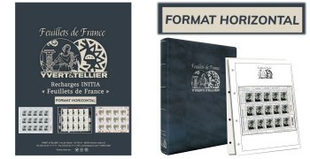 Feuilles neutres INITIA pour Feuillets de France avec pochettes en format vertical - paquet de 5 feuilles